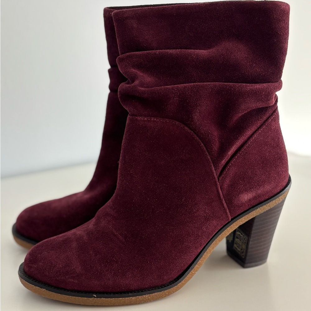 Vince Camuto - Suede Burgundy Ankle Boots